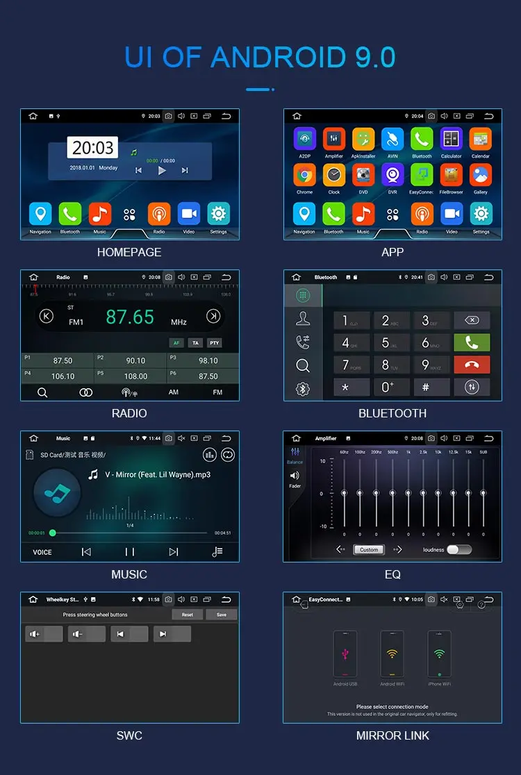 Best Besina Android 9.0 Car DVD Player For Peugeot 206 2002 2003 2004 2005 2006 2007 2008 Multimedia GPS Navigation Stereo WIFI Octa Cores 4GB RAM 64GB ROM 1 Din Car Radio 13