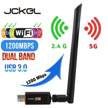 JCKEL Новый USB Wifi адаптер 2,4 г 5G Бесплатный драйвер антенна Wi-Fi USB Ethernet сетевой карты Dual Band Беспроводной Wi-Fi приемник для док-станции