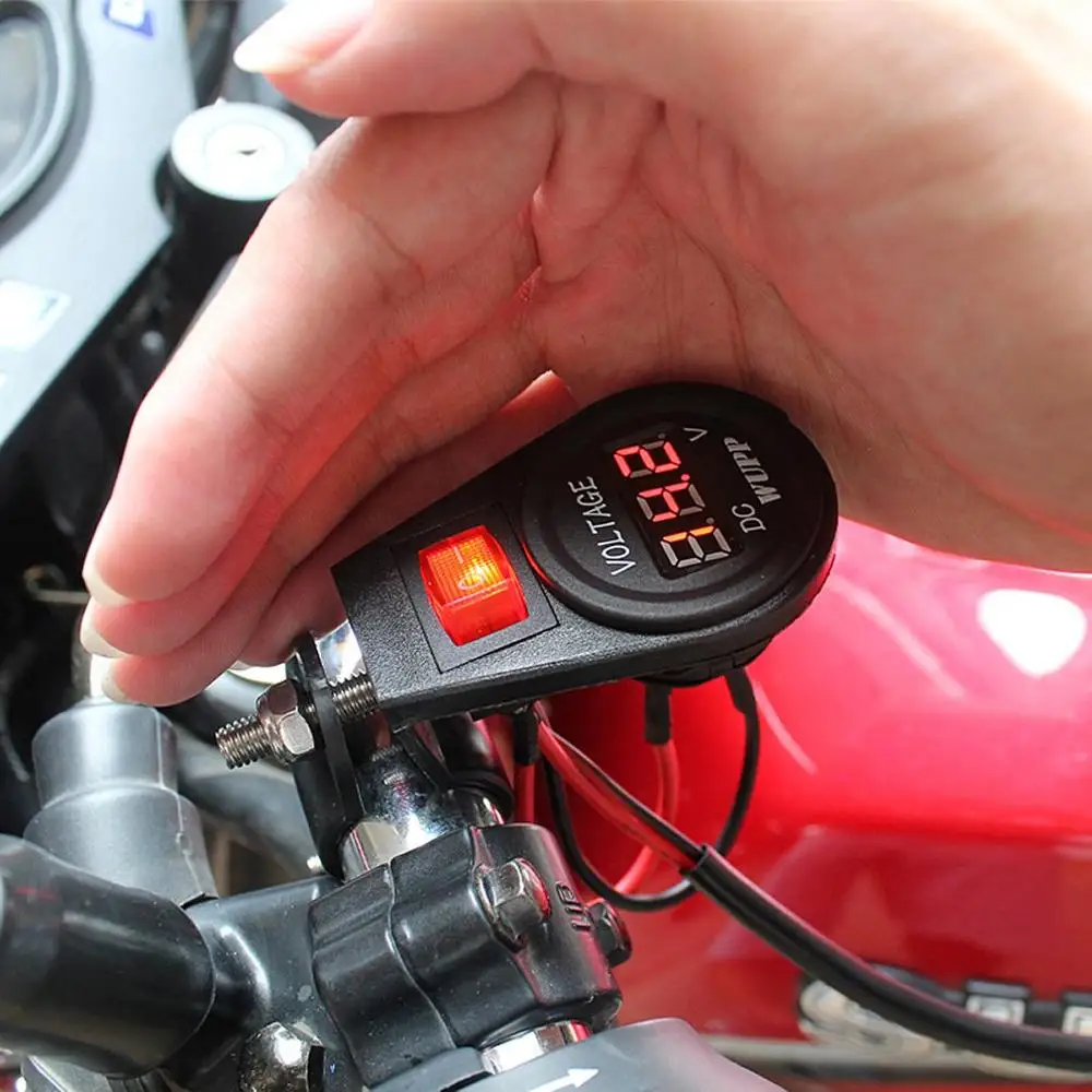 Мотоцикл 12V24V модифицированный вольтметр с переключателем автомобиля Вольтметр цифровой дисплей