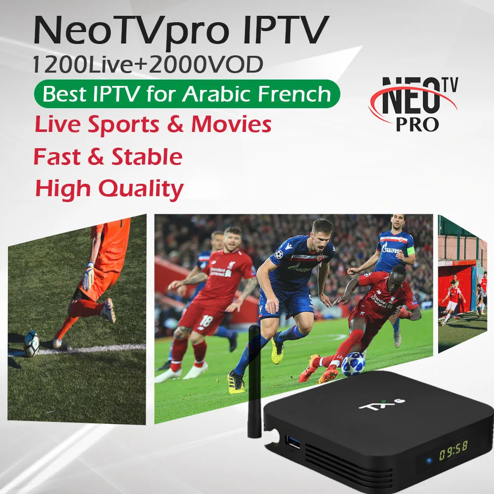 

NEOTV PRO IPTV TX6 Android 9.0 Smart TV Box Quad core Dual WIFI BT5.0 4K Set Top Box +Francais Arabic Belguim IPTV Subscription