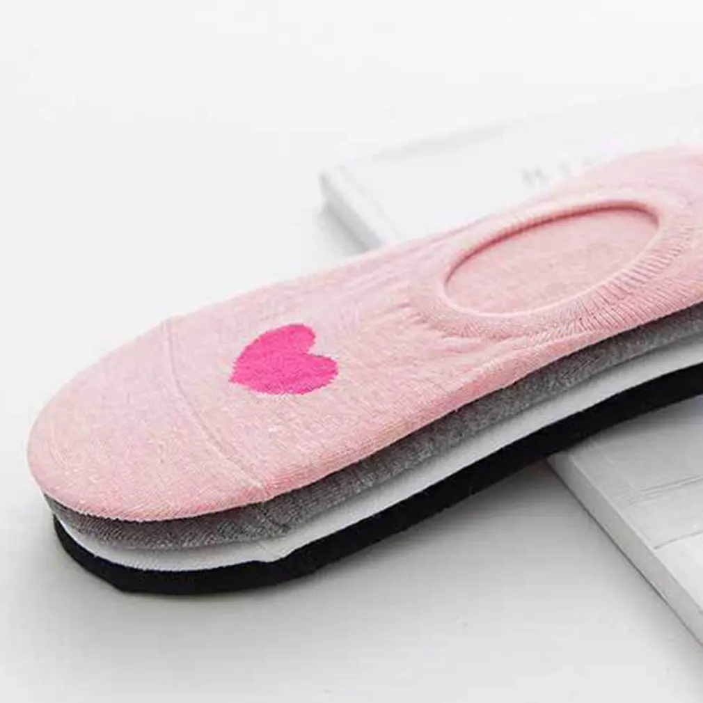 

Spring Summer Women Cotton Socks Boat Socks Casual Ladies Cute Heart Pattern Invisible Soft Sock
