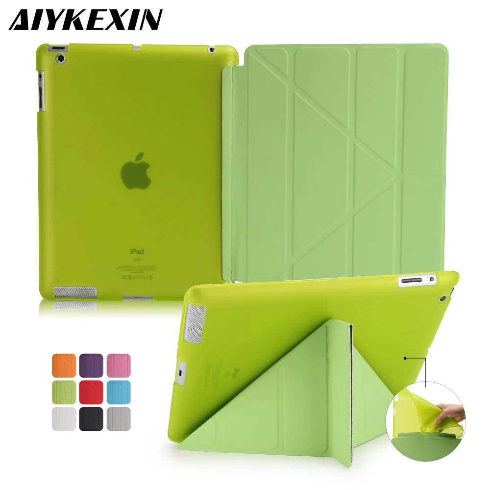 

AIYKEXIN Case for iPad 2 3 4 Case Silicone Soft Back Stand with Auto Sleep/Wake Up PU Leather Smart Cover for iPad 3 4 2 Case