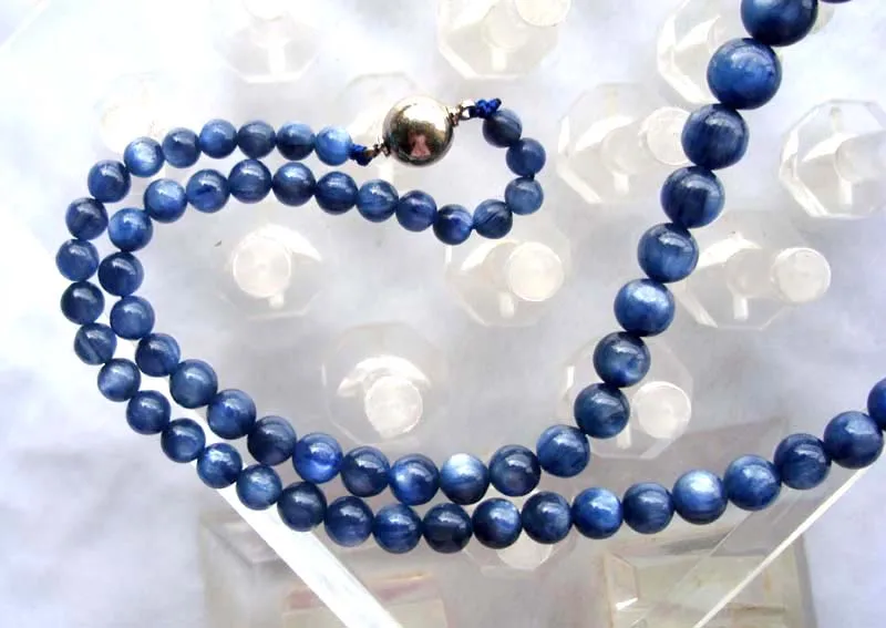 Free Shipping Natural Kyanite Round Beads Necklace Women Jewelry accessories weddings parties birthday gift
