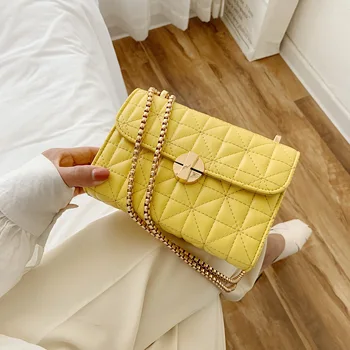 

Thread Solid Color Simple Flap Bag PU Leather Crossbody Bags For Women 2020 Fashion Shoulder Chain Handbags and Purses