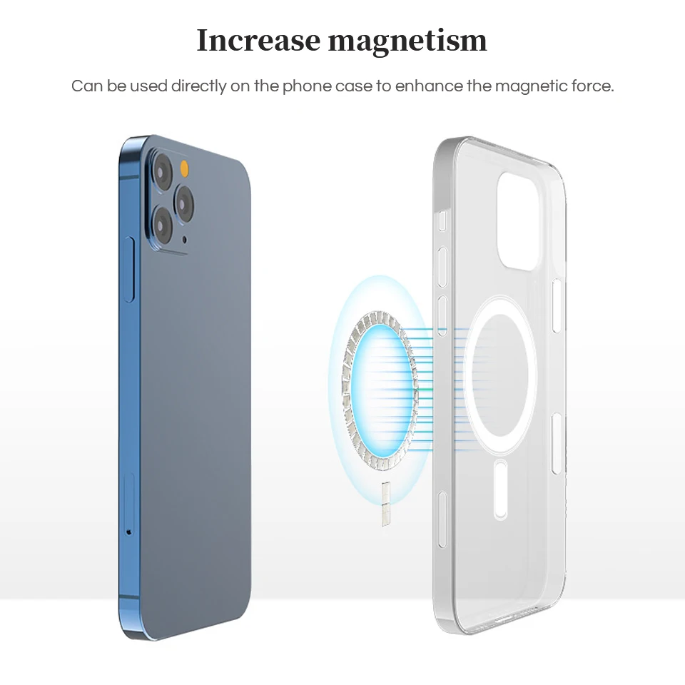 Flutesan 3 Pieces Magnet Sticker Magnetic Wireless Charging Magnet Circle  Phone Case Magnet Sticker Compatible with iPhone 12 Pro Max 12 Mini 11 Xs  Xr