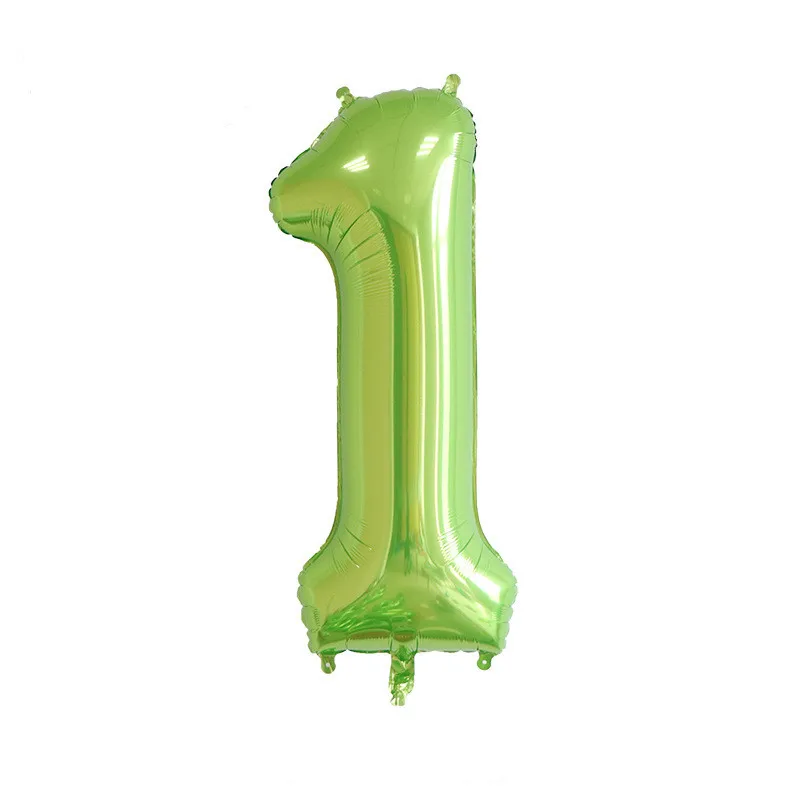 1 шт. 40 дюймов воздушный шар зеленая фольга воздушный насос рисунок гелий воздушный шар цифры воздушные шары для детского душа 1-й декор для вечеринки в честь Дня Рождения - Цвет: Light green 1