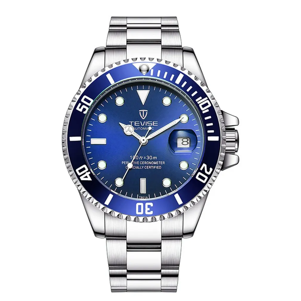 

TEVISE Green Water Ghost Watch Men'S Luxury Mechanical Watch Steel Belt Waterproof Automatic Watch Business Watch Men Watch 2019