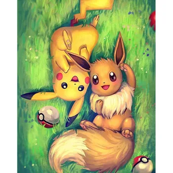 

5D Diy Diamond Painting Cartoon Pokemon Full Square Diamond Embroidery Of Rhinestones Home Decor Pikachu Needlework Mosaic Craft