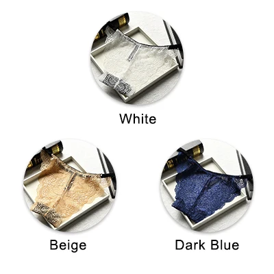 whitebeigeDblue UG смешанные цвета, подарок, красивые кружевные листья, женское сексуальное белье, стринги, стринги, нижнее белье, трусы, женские, Т-образные, 3 шт./лот - Цвет: whitebeigeDblue
