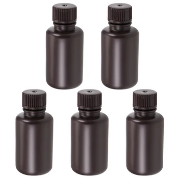 

uxcell Plastic Lab Chemical Reagent Bottle 60ml/2oz Small Mouth Sample Sealing Liquid Storage Container Brown 5pcs