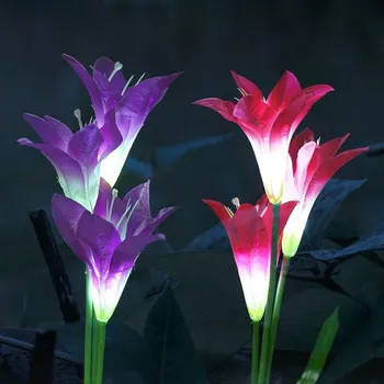 

NEWKBO 2 Pack Outdoor Solar Powered LED lily Light With IP55 Protection Decoration Light for Garden Backyard Flowerbed Walkway