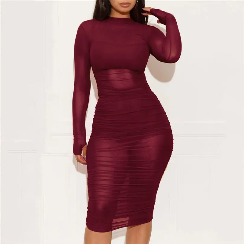 3pc New Fashion Women Set Solid Color Sexy Mesh Slim Casual Night Club Party Dress + Vest + Shorts Suit Set 4O21 (3)