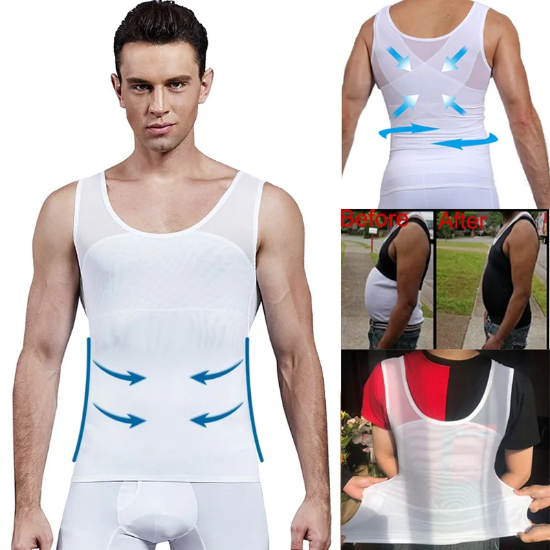

Men Slimming Shapewear Body Shaper Belly Control Waist Trainer Man Compression Corrective Posture Vest Modeling Underwear Corset