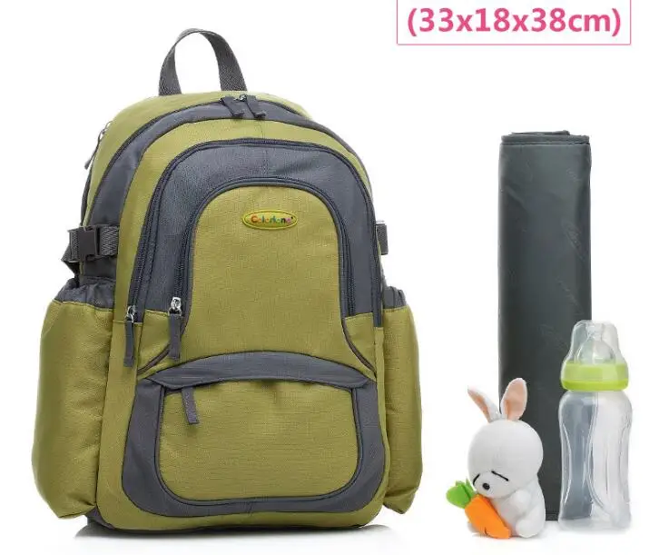 Colorland супер большой вместительный многофункциональный рюкзак, сумка для подгузников, сумки для детских подгузников, пеленальный коврик, сумка для мам, товары для ухода за детьми - Цвет: S green