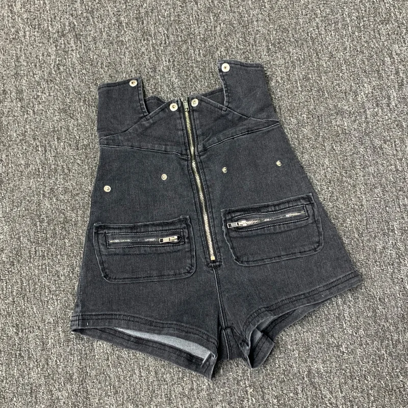 

summer new fashion zipper sexy super high waist shorts female blue grey college style Korean Stretch denim shorts F1235