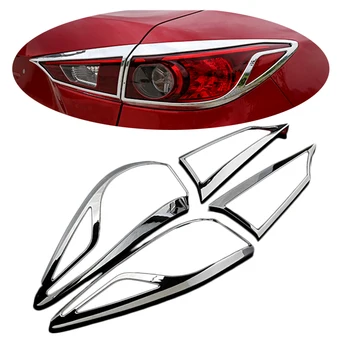 

For Mazda 3 AXELA M3 2014 2015 2016 ABS Chrome After Rear Tail Lights Lamp Covers Frame Trim 4pcs Car Quality Styling Sequins
