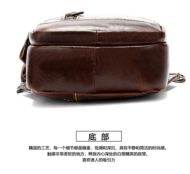 Men Chest Bag New Arrival Multifunction Crossbody Cross Body Bags Waterproof Casual Cowhide Leather Messenger Shoulder Bag Pack