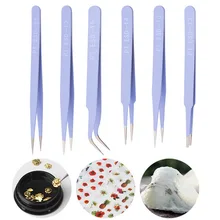 2/6Pcs ESD Anti-Static Tweezers Set Model Making Hand Tool Set Stainless Steel Electronics Precision Maintenance Repair Tool Kit