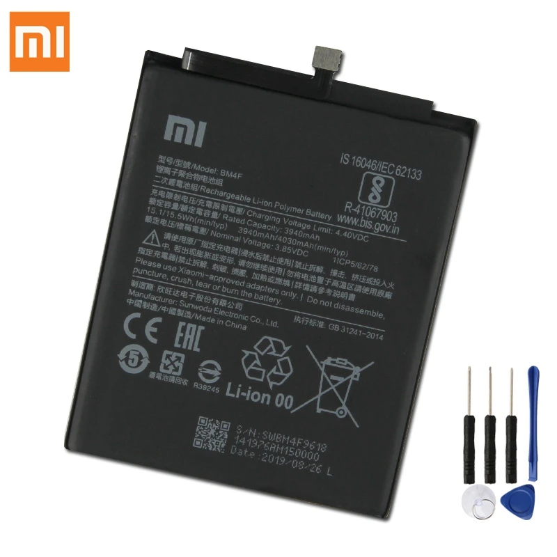 XiaoMi сменный аккумулятор BM4F для Xiaomi CC9 CC9e CC9E подлинный аккумулятор для телефона 4030 мАч