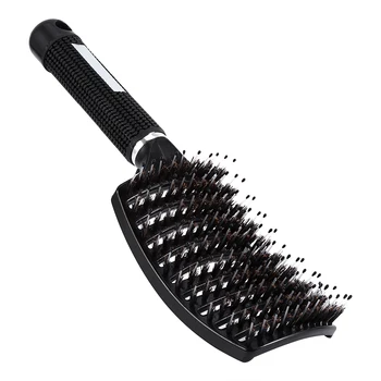 

Quality Durable Hairdressing Salon Hair Comb Massage Soft Bristle Nylon Anti Detangle Magnetic Scalp Massager Combs Styling Tool
