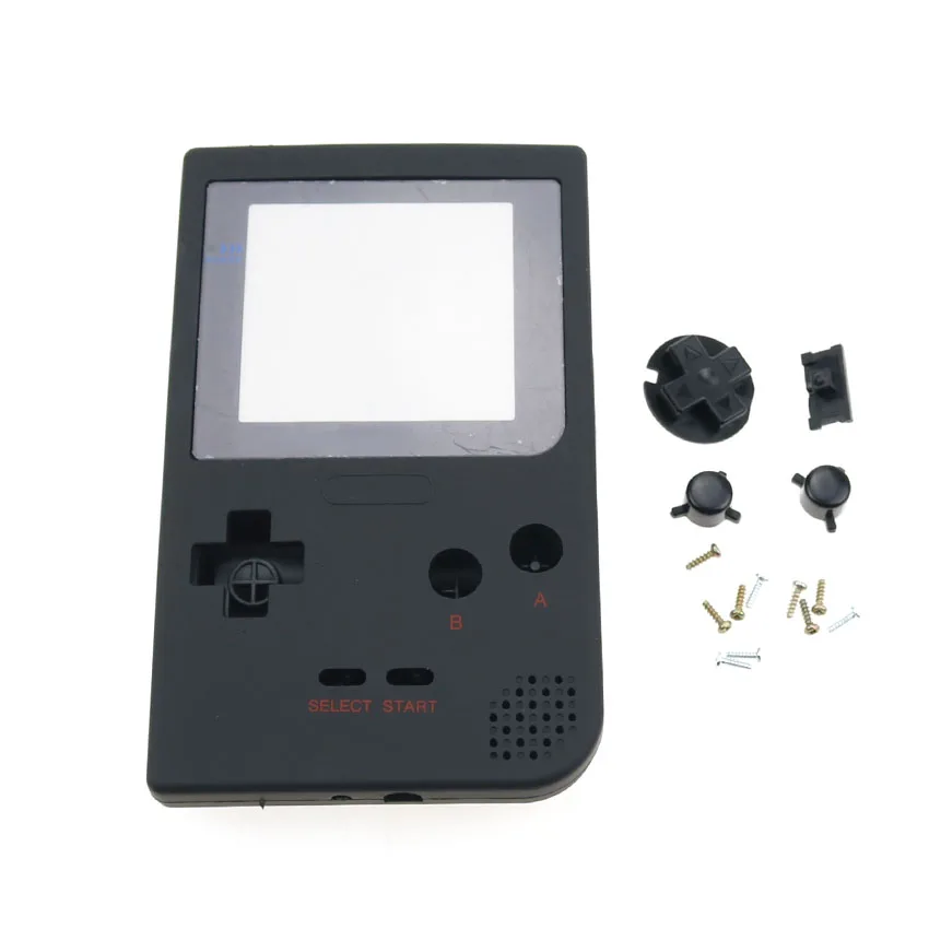 black YuXi для карманной игровой консоли Gameboy корпус Корпус Замена для GBP прозрачный пластиковый чехол с кнопками и винтами - Цвет: black