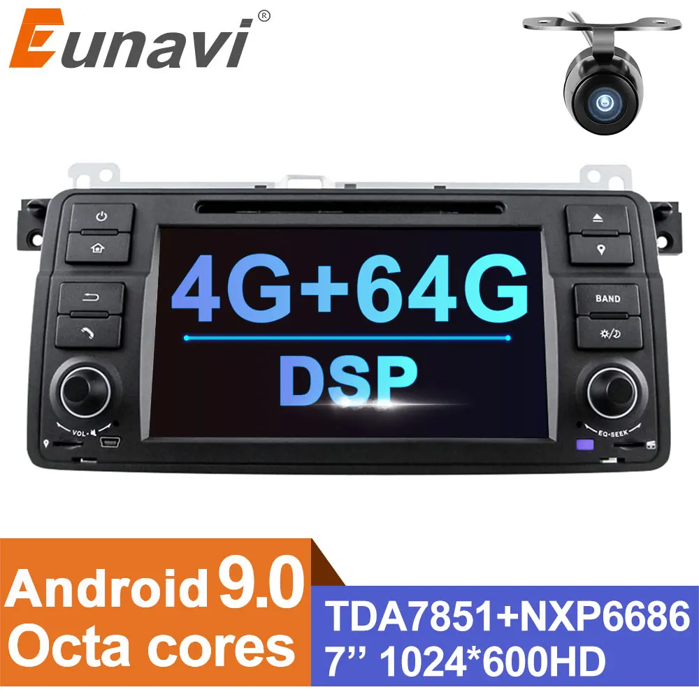 

Eunavi 7'' Android 9 Car DVD For BMW E46 M3 318 320 325 330 335 Rover 75 1998-2006 GPS Navigation radio stereo Multimedia dsp
