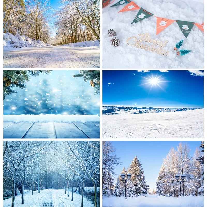 

SHENGONGBAO Vinyl Custom Photography Backdrops Prop Snow scene Photography Background 2021112XJ-04