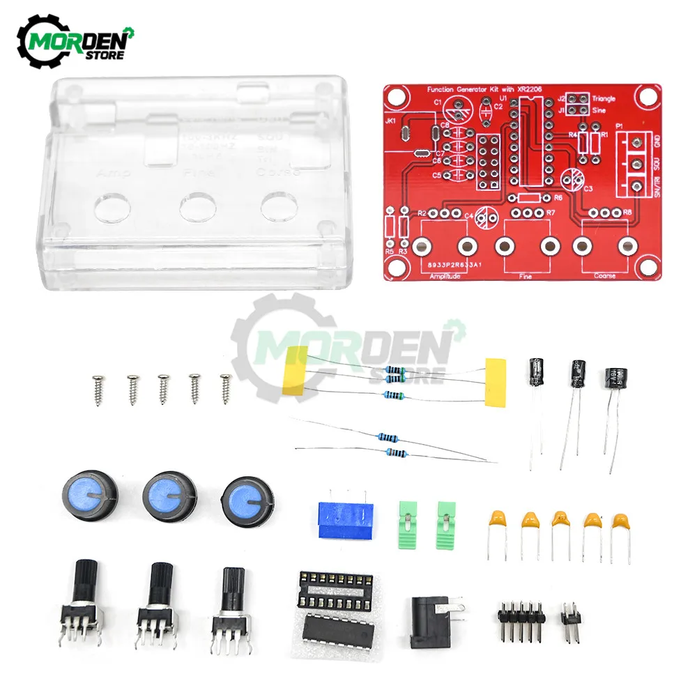 DC 9-12V XR2206 Function Signal Generator DIY Kit Sine/Triangle/Square Output 1Hz -1MHz Signal Generator  Adjustable module 2