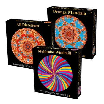 

Jigsaw Picture Puzzles 500 Pieces Round Mandala Puzzle Adult Stress Release Toys Educational Toys Children Kids Games Toys G Hot