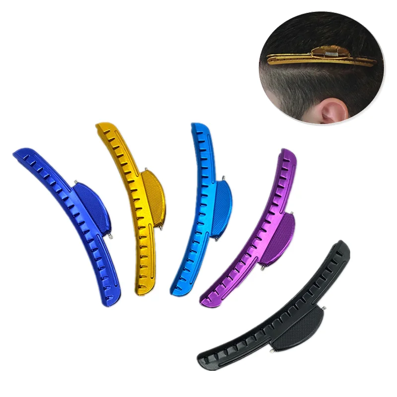 New style Professional Salon Hair styling clip Men's Hairdressing Auxiliary Clip hand push corrugated clip