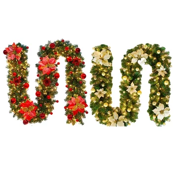 

2.7 M LED Rattan Garland Artificial Xmas Tree Rattan Banner Decoration