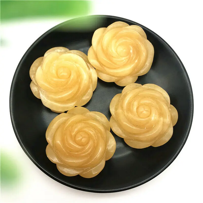 

1PC Big Size Natural Yellow Topaz Flower Shaped Crystal Polished Stone Healing Decor Natural Stones and Minerals
