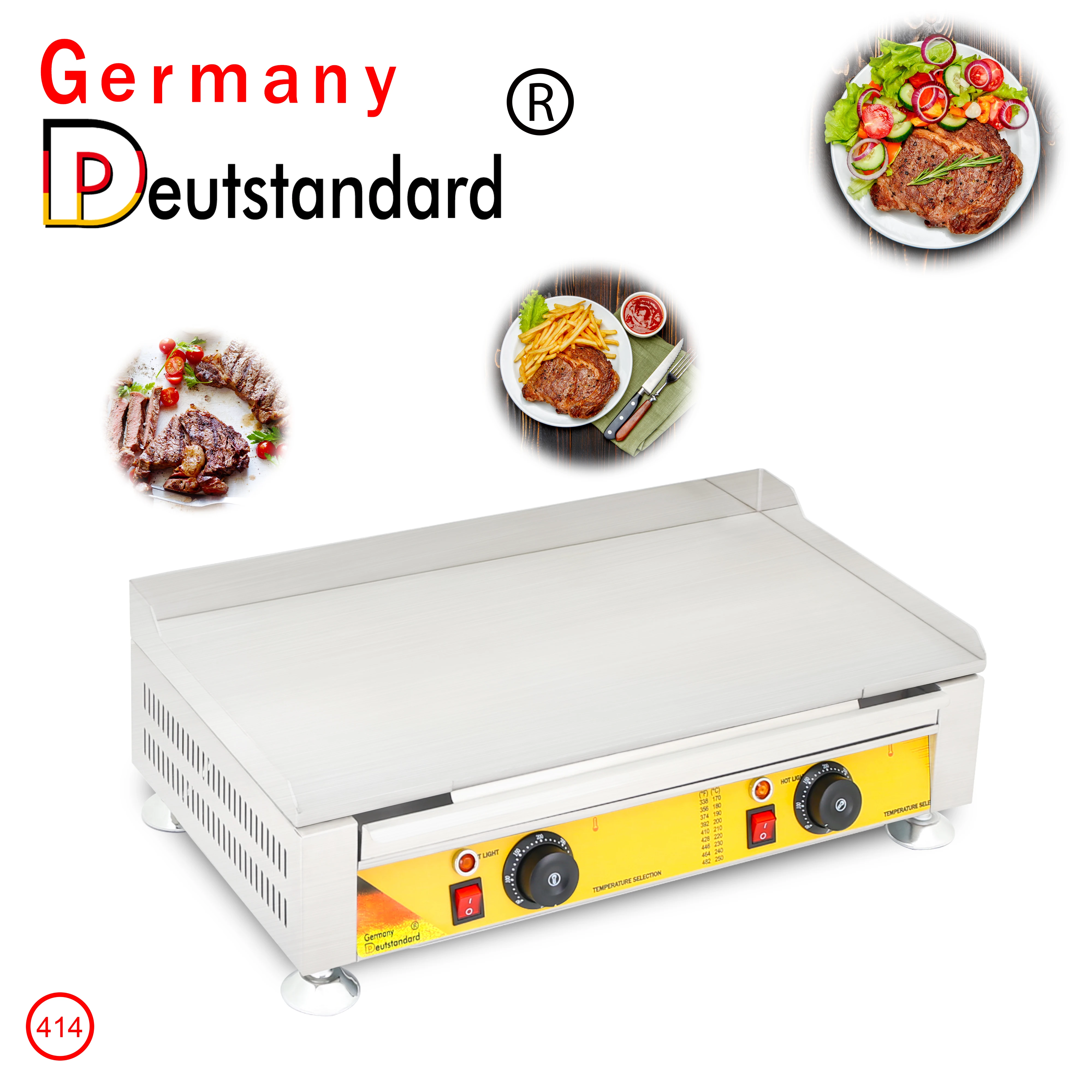 

Griddle Steak Food Machine Oven Machine With Double Temperature Control Chromium Steel Electric Belgium BBQ Grill Machine