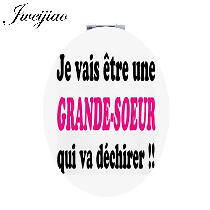 SS08 JWEIJIAO Super Grande SOEUR mathilde кожаная овальная Сумочка Зеркало Косметическое двустороннее здоровье игры espejo для сестер SS01 - Цвет: SS08