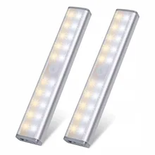 PIR датчик движения светодиодная подсветка под шкаф беспроводной шкаф кровать лампа Ночной светильник для закрытого шкафа Прихожая Ночная лампа