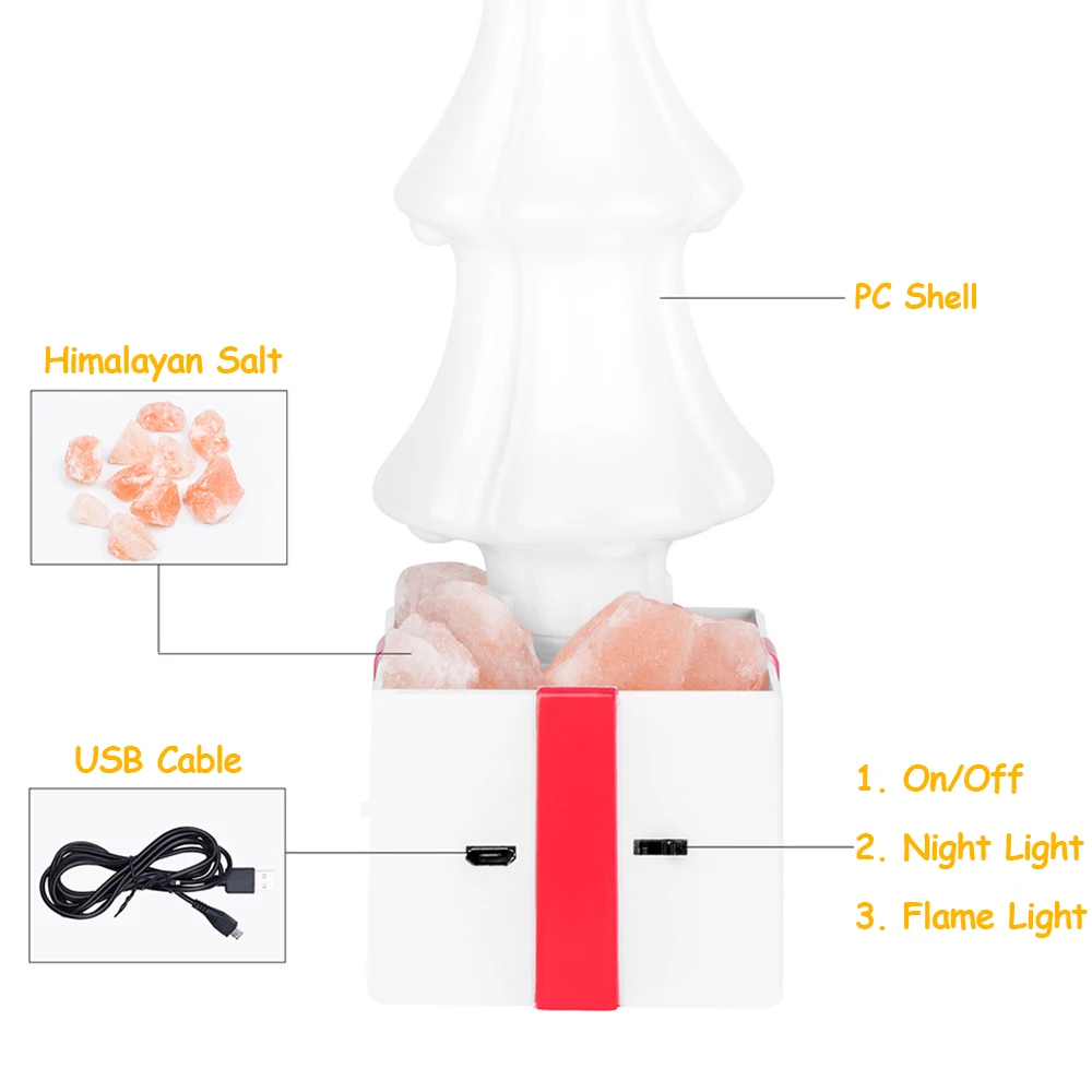 4Pack Christmas Flame Light Bulbs E26/E27 LED RGB LED Bulb Himalayan Salt Night Light Decor for Home Party Festival Holiday D35