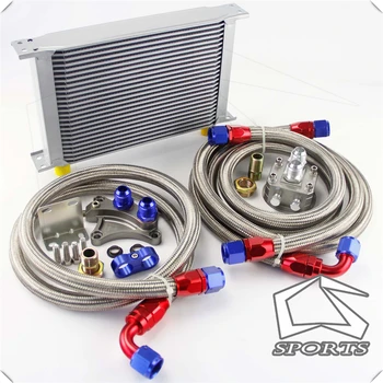 

25 Row 248mm AN10 Oil Cooler Kit Fits For Nissan Silvia S13 S14 S15 180SX 200SX 240SX SR20DET Black/Silver