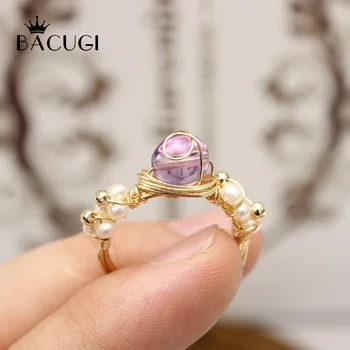 

Original Natural Fresh Water Baroque Pearl Ring For Women Engagement Party Gift Luxury Glaze Ring Classic Jewelry