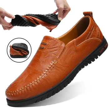 

Hot sale Classic Genuine Leather Men's Casual Shoes Comfortable Loafers Men Casual Shoes Footwear Chaussures Flats Shoes
