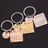 Porte-clés personnalisé avec calendrier, en acier inoxydable, avec cœur et Date gravée, cadeau d'anniversaire, mariage ► Photo 2/6