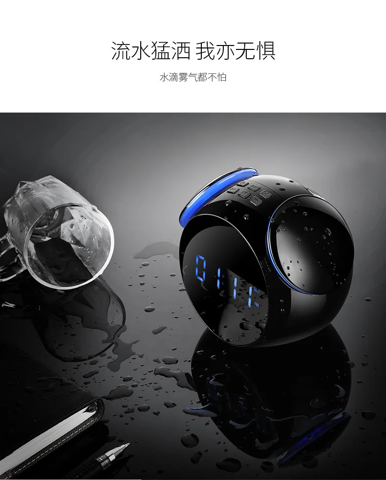 Беспроводной Bluetooth динамик мини цифровой будильник Креативные Часы Открытый квадратный танец Mp3 Интеллектуальный звук сабвуфер EY329