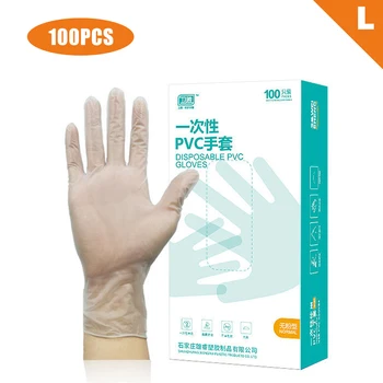 

100Pcs Disposable PVC Gloves Food-grade Transparent Protective Gloves Kitchen Baking Working Protective Gloves Home Clean Gloves