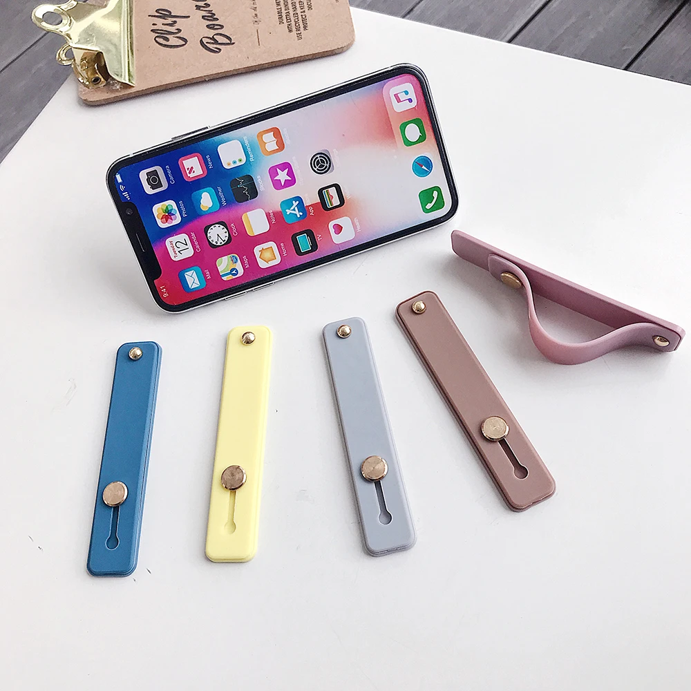 Universal Phone Hand Band Holder with Wristband Strap and Grip Stand Functionality