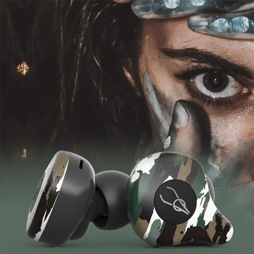 

E12 5.0TWS Camouflage Wireless Bluetooth5.0 Earphone Mini In-Ear Automatic Pairing With Charging Bin Sports Headset