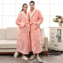 Пижамы для женщин; халат; femme; теплый халат; зимний удлиненный халат для пар; домашняя одежда с длинными рукавами; халат; пальто;# g4