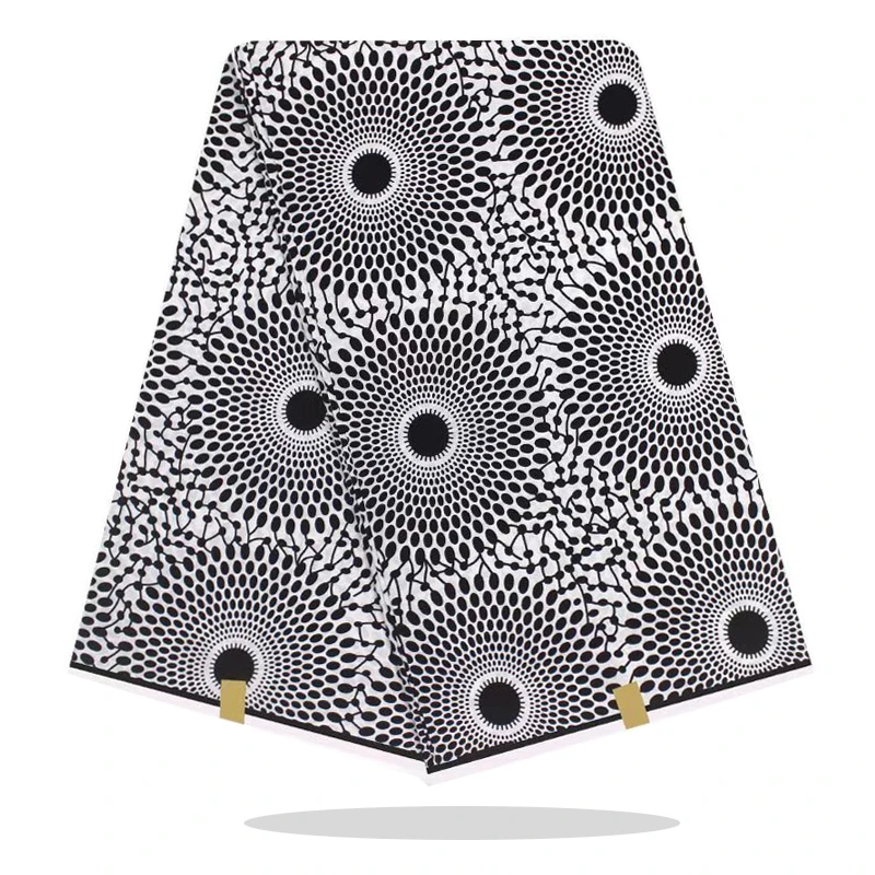 

Wedding Dress Sewing Materials 100%Soft High Quality Nigerian Style Wax Block Printed Cotton Fabric 6 Yards/Pcs HL18-06