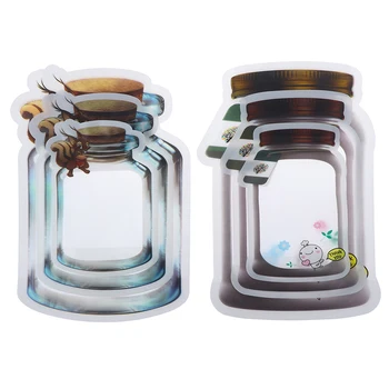 

New 10Pcs Mason Jar Zipper Bags Food Storage Snack Ziplock Bag Reusable Leakproof Storage Bags Hot