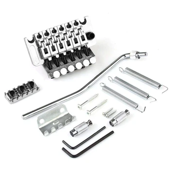 

Electric Guitar Tremolo Bridge Assembly Double System Parts 2 Point St Strat Style Guitar Tremolo Bridge Locking System (Silver)