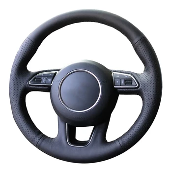 

DIY Genuine Leather Car Steering Wheel Cover For Q3 Q5 2013 2014 2015/ Protect Steering-wheel