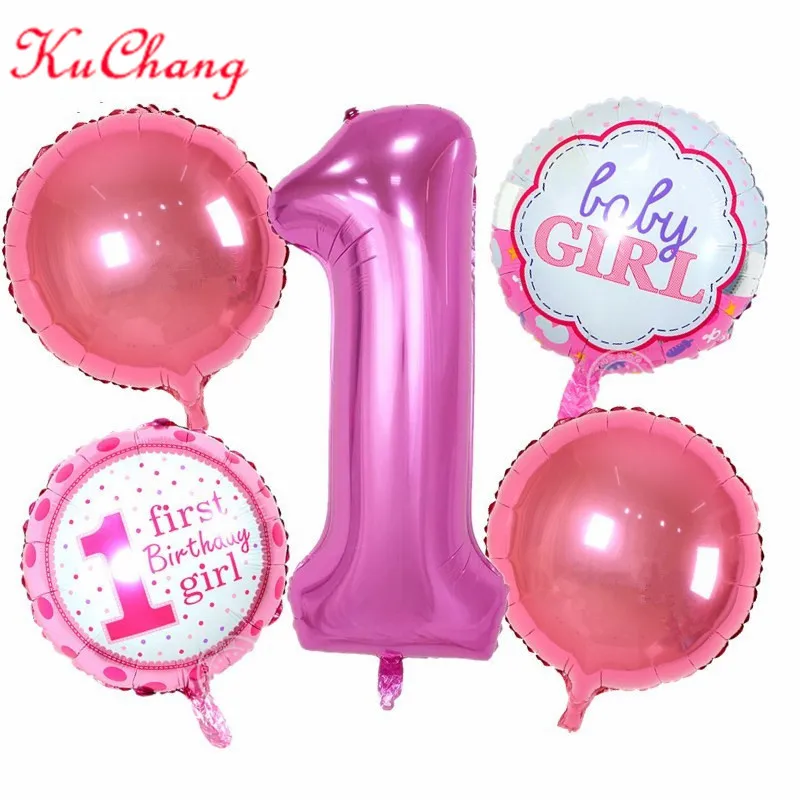 Синий Новинка 5 шт. Микки Минни baby shower девочка мальчик первый день рождения 1st гелиевый шарик из фольги украшения для вечеринки, дня рождения Globos классическая игрушка - Цвет: Синий